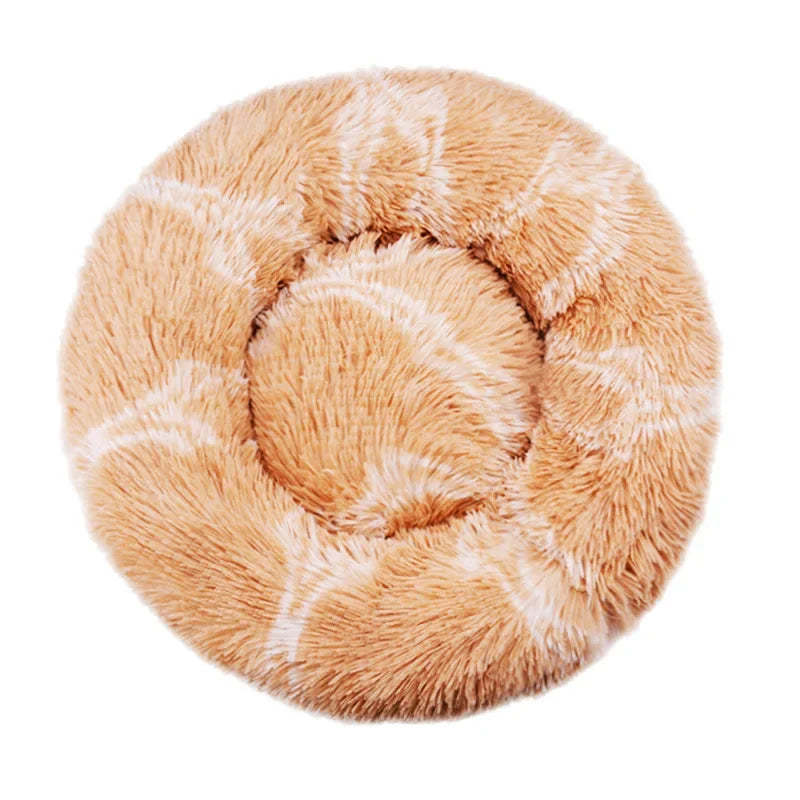 Round Plush Pet Bed (40–90cm) for Medium–Large Dogs & Cats