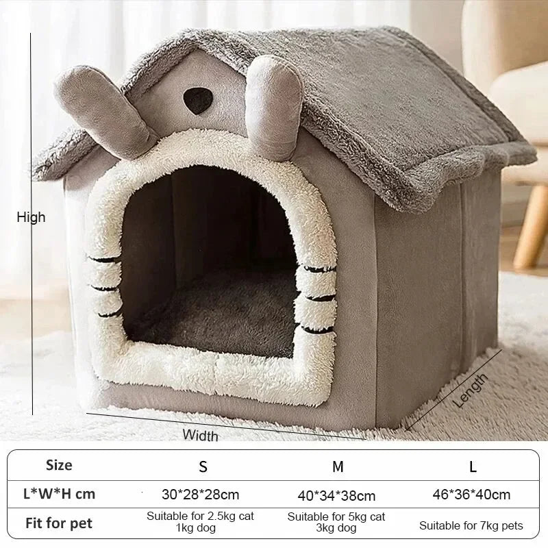 Indoor Warm Pet Bed Tent with Removable Washable Cushion