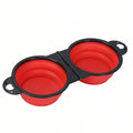 2-in-1 Foldable Dual Pet Bowl for Travel & Outdoor Use