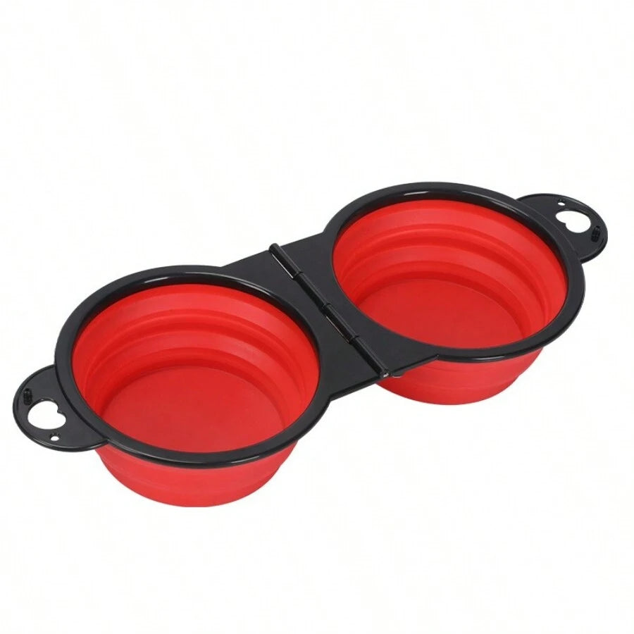 2-in-1 Foldable Dual Pet Bowl for Travel & Outdoor Use