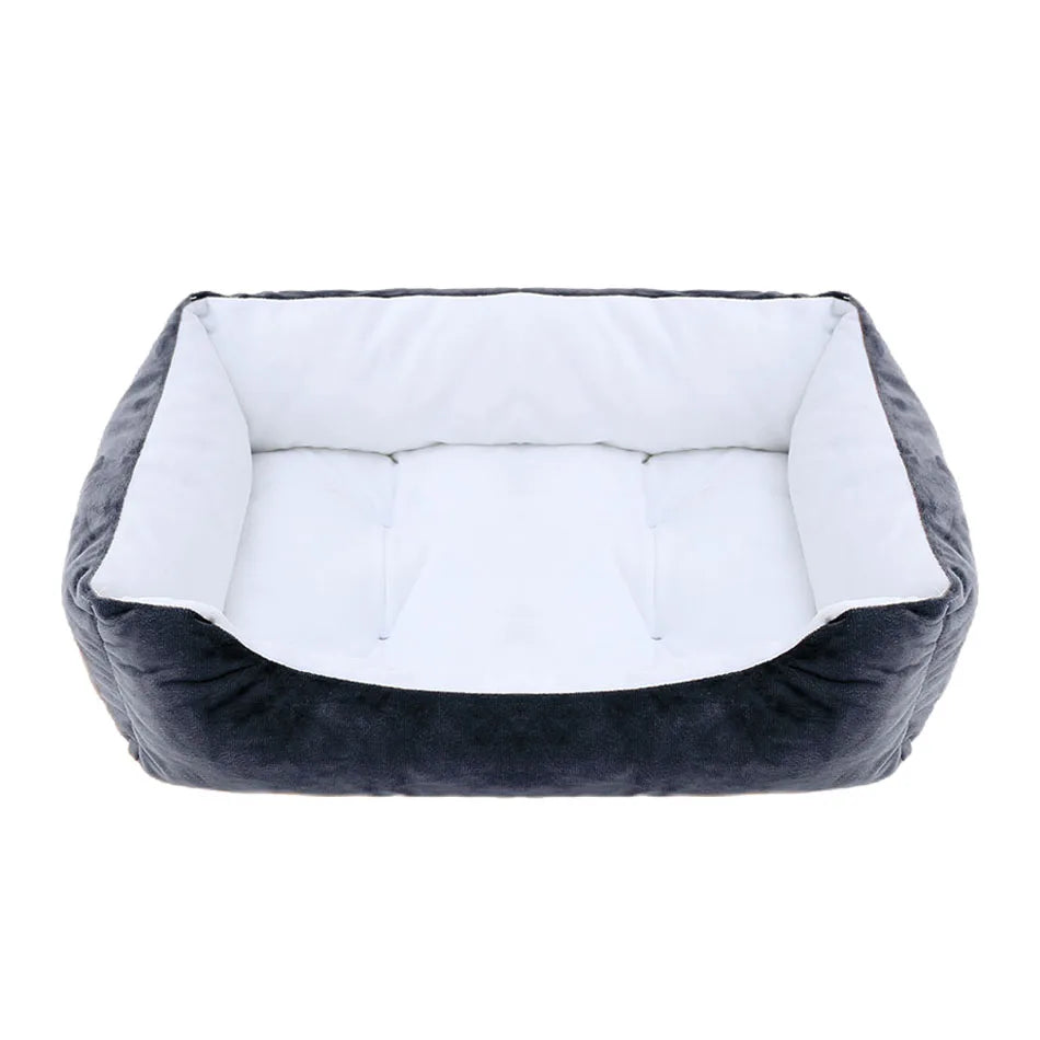 Square Plush Calming Pet Bed for Small–Medium Dogs & Cats