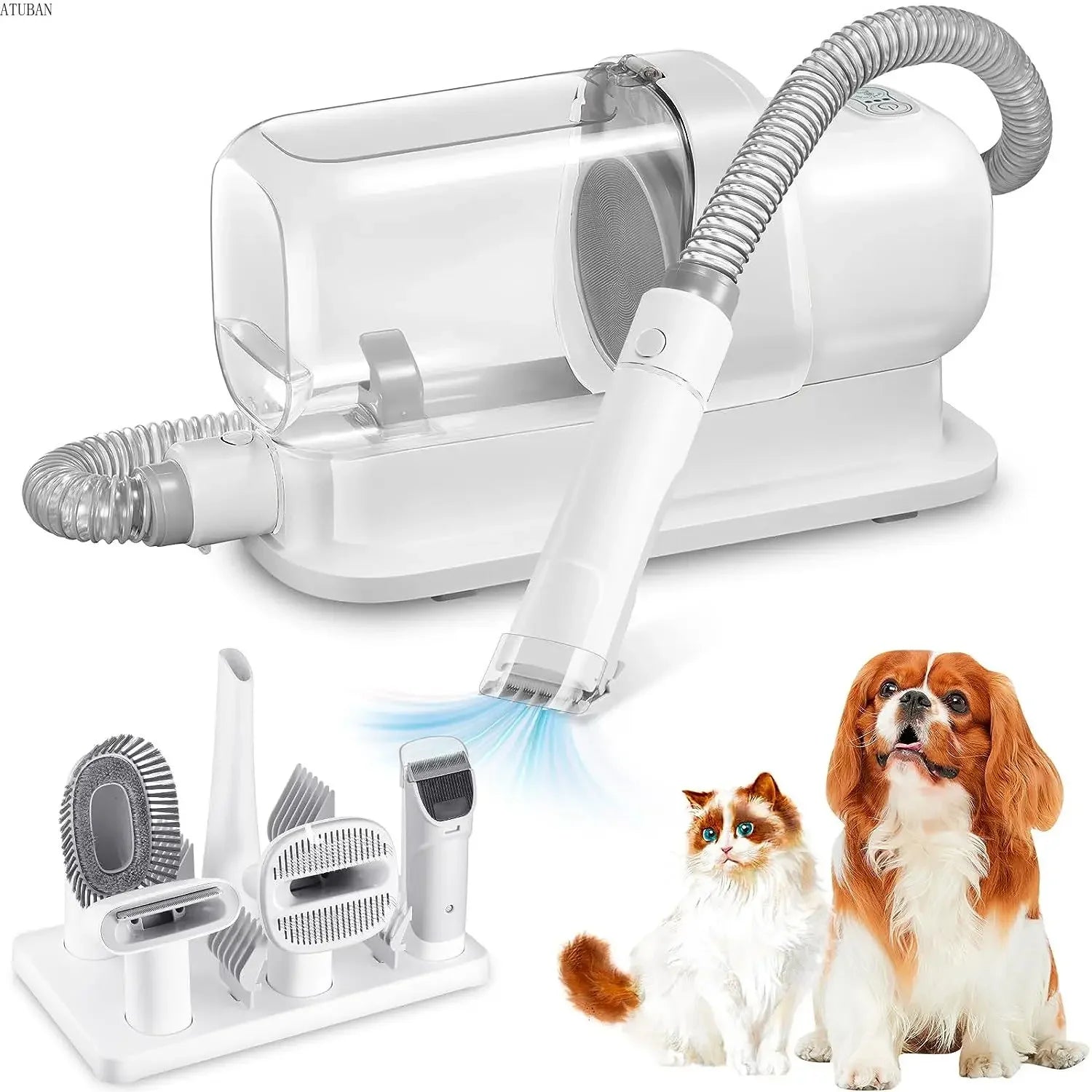 Pet Grooming Vacuum Kit with 2.3L Large Hair Dust Cup
