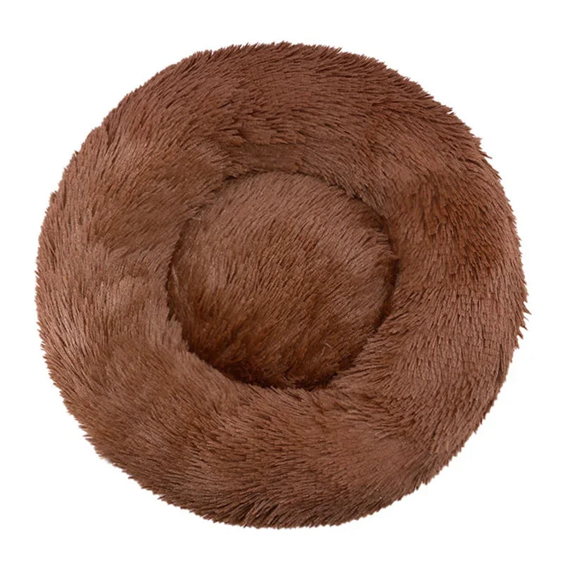 Round Plush Pet Bed (40–90cm) for Medium–Large Dogs & Cats