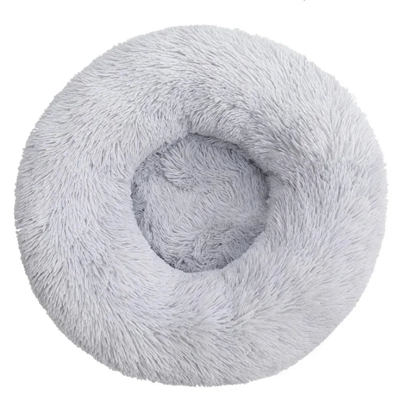 Round Plush Pet Bed (40–90cm) for Medium–Large Dogs & Cats
