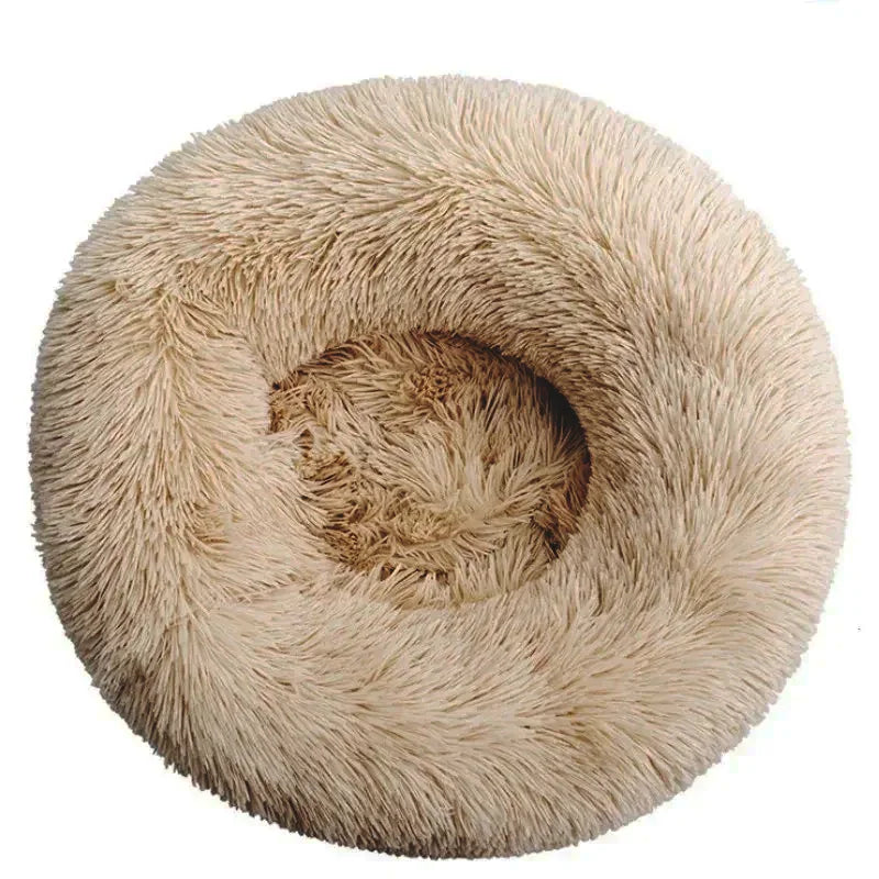 Round Plush Pet Bed (40–90cm) for Medium–Large Dogs & Cats