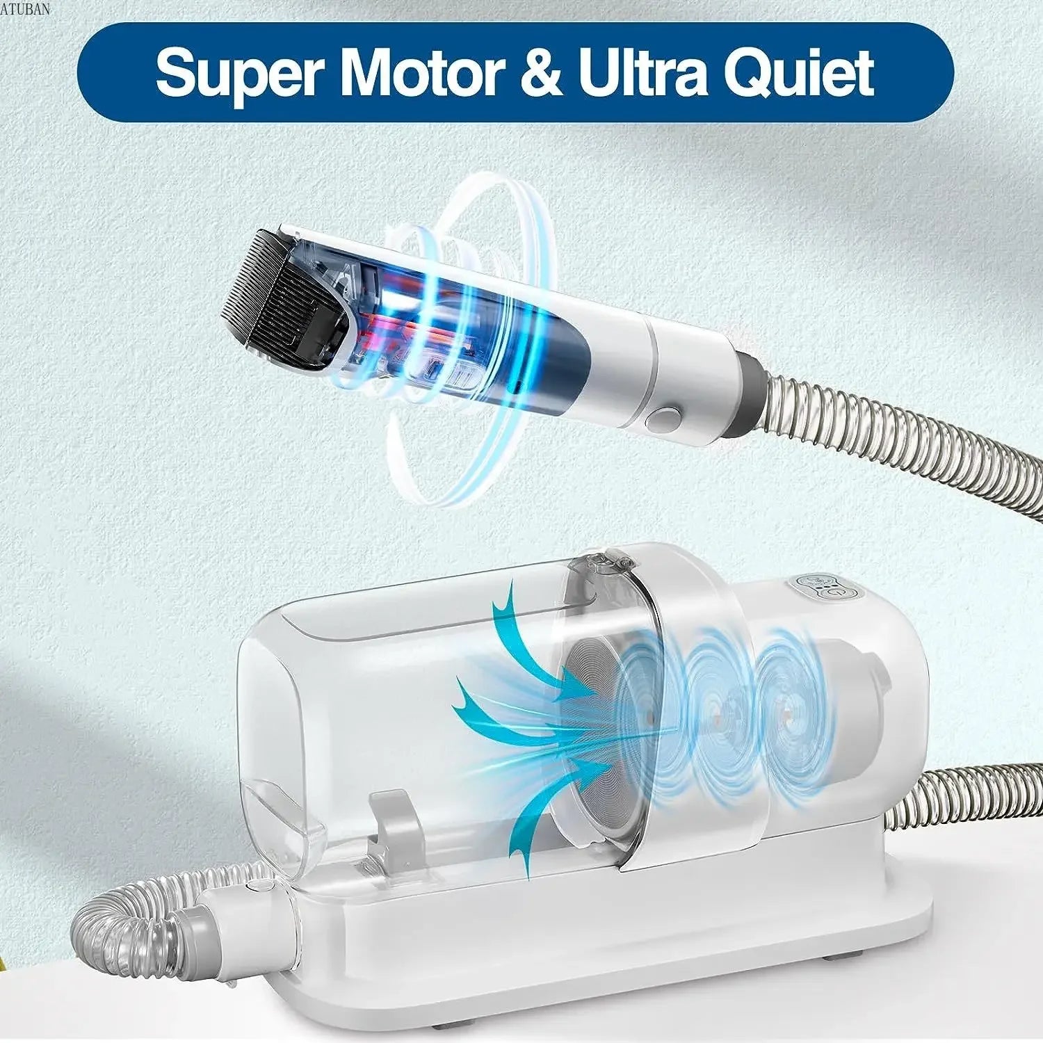 Pet Grooming Vacuum Kit with 2.3L Large Hair Dust Cup