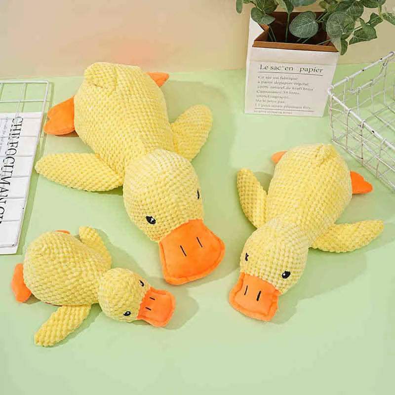 Calming Plush Duck Squeaky Toy for Dogs