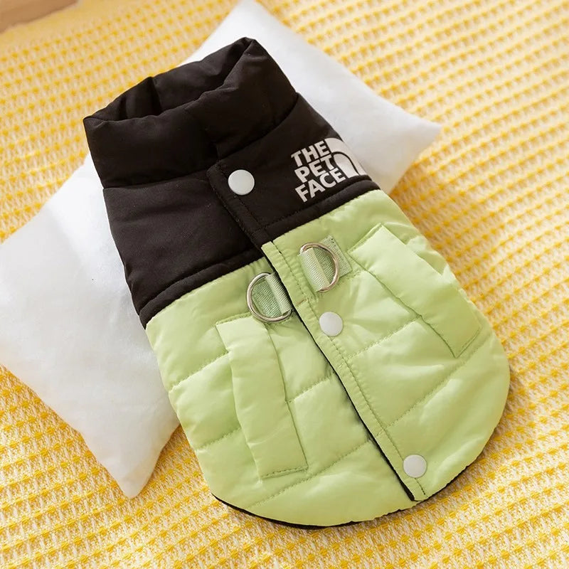 Warm Padded Two-Leg Dog Coat for Small–Medium Dogs