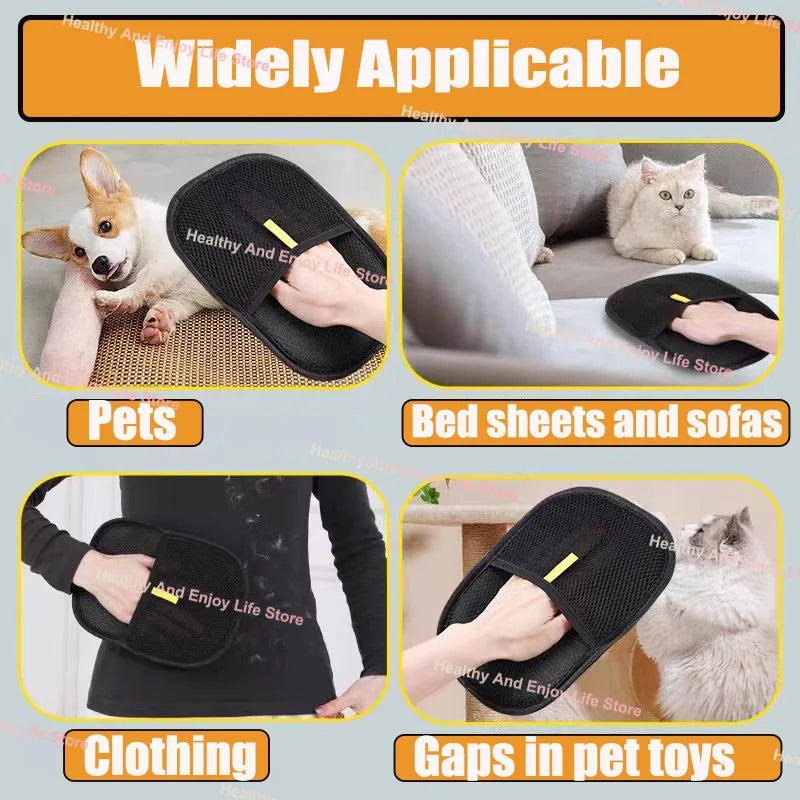 Double-Sided Pet Hair Removal Grooming Gloves