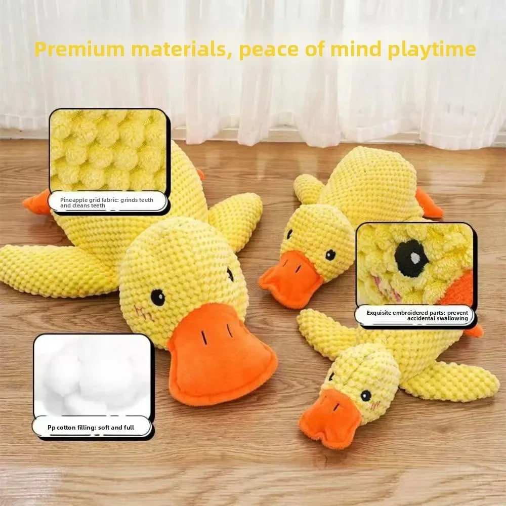 Calming Plush Duck Squeaky Toy for Dogs