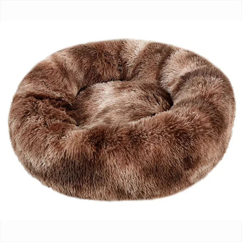 Round Plush Pet Bed (40–90cm) for Medium–Large Dogs & Cats