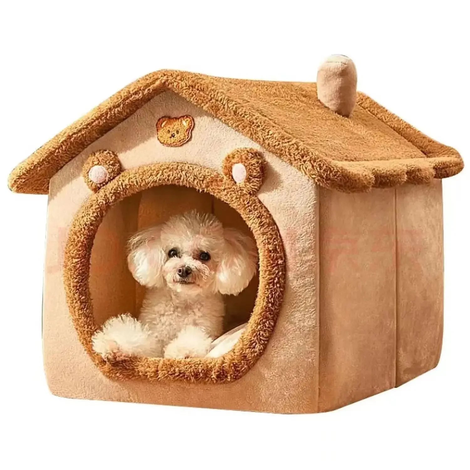 Indoor Warm Pet Bed Tent with Removable Washable Cushion