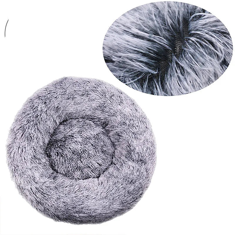 Round Plush Pet Bed (40–90cm) for Medium–Large Dogs & Cats