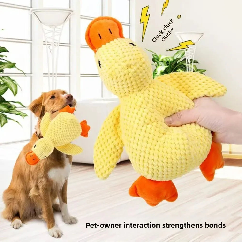 Calming Plush Duck Squeaky Toy for Dogs