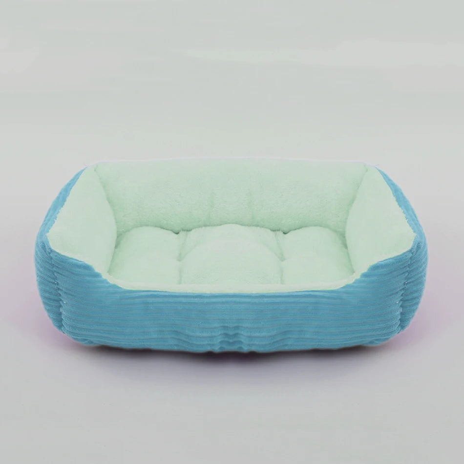 Square Plush Calming Pet Bed for Small–Medium Dogs & Cats