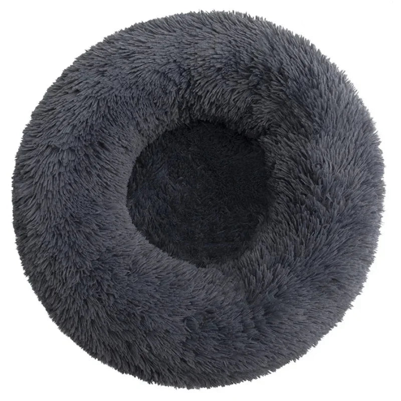 Round Plush Pet Bed (40–90cm) for Medium–Large Dogs & Cats