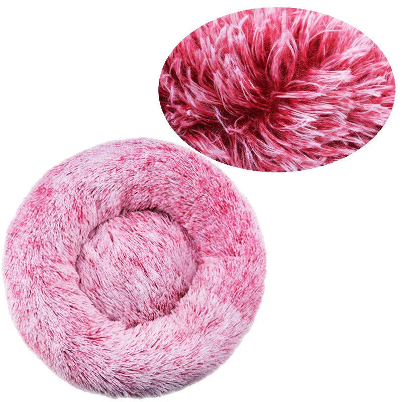 Round Plush Pet Bed (40–90cm) for Medium–Large Dogs & Cats