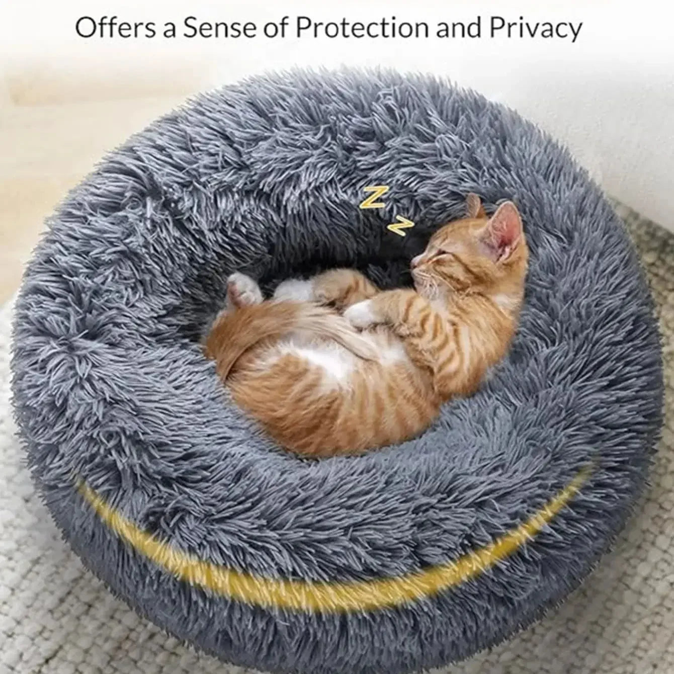 Round Plush Pet Bed (40–90cm) for Medium–Large Dogs & Cats